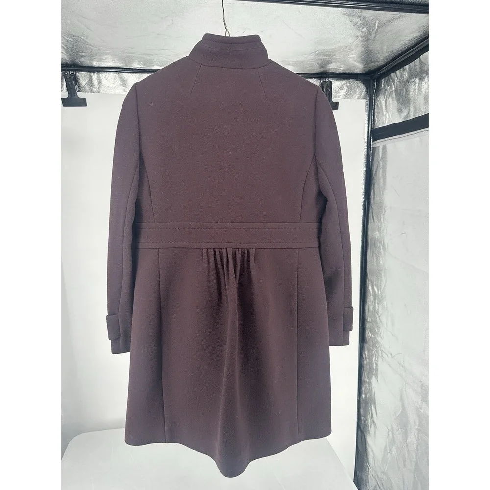 J.Crew Classic Lady Day Coat Italian Double Cloth Wool Eggplant Women's Size 4 ? - Picture 5 of 10